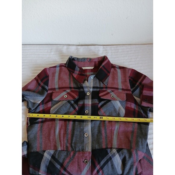 Soft Surroundings Women’s M Plaid Shirt Dress Long Sleeve Button Front Belted - Picture 8 of 12